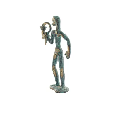 Asclepius: Medicinens gud, 13 cm helkroppsstaty Brons Ornament, antikens Grekland Brons 2 - grifon.se 