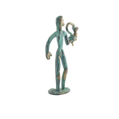Asclepius: The God of Medicine, 13cm Full Body Statue Bronze Ornament, Ancient Greece Bronze 4 - grifon.se 