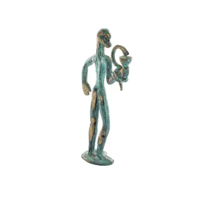 Asclepius: The God of Medicine, 13cm Full Body Statue Bronze Ornament, Ancient Greece Bronze 6 - grifon.se 