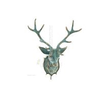 Deer symbol of elevation, morality, virtue, happiness and fertility, Head 40x36cm Bust statue Bronze decorative Bronze 6 - grifo