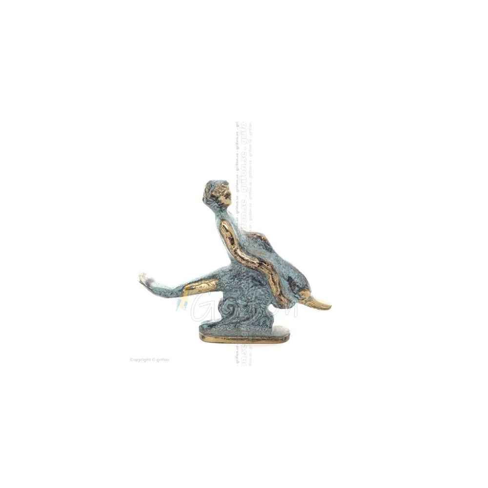 Delfinbarn: symbol för frihet, glädje, styrka, harmoni 8x10cm Bronsdekoration Brons 1 - grifon.se 