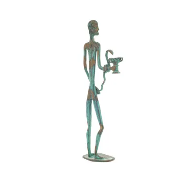 Asclepius: Medicinens gud, 35 cm helkroppsstaty Brons Ornament, antikens Grekland Brons 4 - grifon.se 