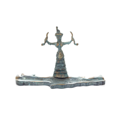 Snake Goddess, Fertility Goddess 20x10cm Bronze, Full Body Statue Bronze Ornament, Minoan Civilization, Ancient Greece Bronze 1 