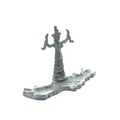 Snake Goddess, Fertility Goddess 20x10cm Bronze, Full Body Statue Bronze Ornament, Minoan Civilization, Ancient Greece Bronze 5 