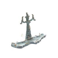 Snake Goddess, Fertility Goddess 20x10cm Brons, Helkroppsstaty Brons Ornament, Minoisk Civilisation, Antika Grekland Brons 5 - g