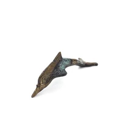 Delfin: symbol för frihet, glädje, styrka, harmoni 3x14cm Helkroppsstaty Bronsdekoration Brons 5 - grifon.se 