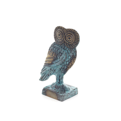 Owl: the sacred bird, symbol of wisdom, prudence, 10cm Full body statue Bronze ornament Bronze 2 - grifon.se 