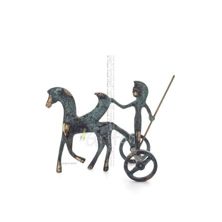 Athena eller Athana eller Athene: Vishetens gudinna på en vagn med Pegasus & spjut, 12 cm helkropps bronsdekoration Brons 1 - gr