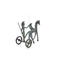 Athena eller Athana eller Athene: Vishetens gudinna pÃ¥ en vagn med Pegasus & spjut, 12 cm helkropps bronsdekoration Brons 3 - gr