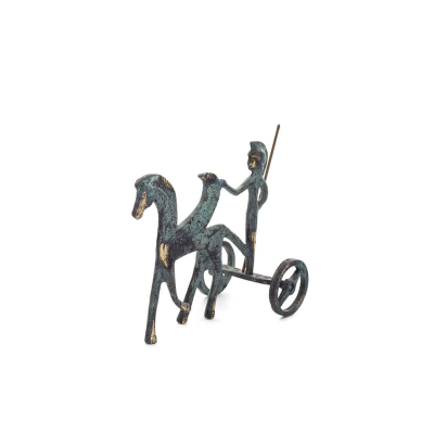 Athena eller Athana eller Athene: Vishetens gudinna pÃ¥ en vagn med Pegasus & spjut, 12 cm helkropps bronsdekoration Brons 5 - gr