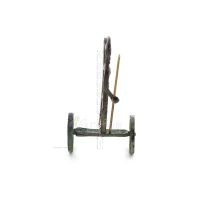 Athena or Athana or Athene: The goddess of wisdom on a chariot with a spear, 10cm full-bodied bronze decorative statue, ancient 