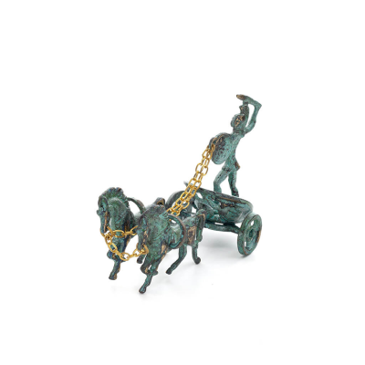 Chariot with Achilles: War Horses or Horse Races and the Invulnerable Warrior 13x10cm Brons Ornament Brons 5 - grifon.se 