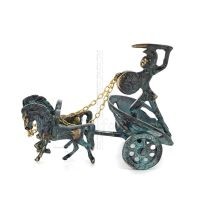 Chariot with Achilles: War Horses or Horse Races and the Invulnerable Warrior 16x13cm Brass Ornament Bronze 1 - grifon.se 