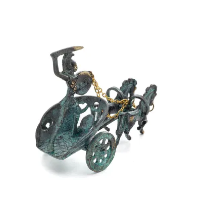 Chariot with Achilles: War Horses or Horse Races and the Invulnerable Warrior 16x13cm mässingsprydnad Brons 3 - grifon.se 