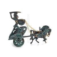 Chariot with Achilles: War Horses or Horse Races and the Invulnerable Warrior 16x13cm mÃ¤ssingsprydnad Brons 4 - grifon.se 