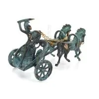 Chariot with Achilles: War Horses or Horse Racing Events and the Invulnerable Warrior 20x13,5 cm bronsprydnad Brons 3 - grifon.s