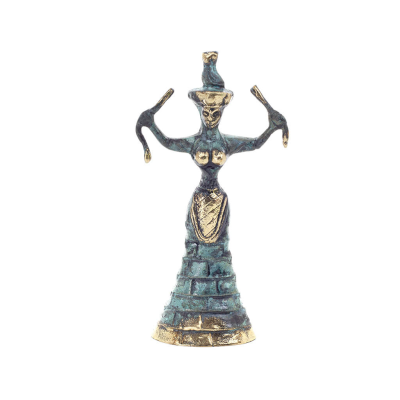 Snake Goddess, Fertility Goddess 19cm Brons, Helkroppsstaty Brons Ornament, Minoisk Civilisation, Antika Grekland Brons 1 - grif