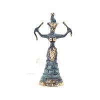 Snake Goddess, Fertility Goddess 19cm Bronze, Full Body Statue Bronze Ornament, Minoan Civilization, Ancient Greece Bronze 1 - g