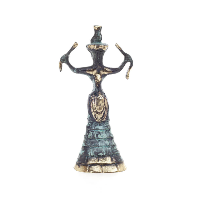 Snake Goddess, Fertility Goddess 19cm Bronze, Full Body Statue Bronze Ornament, Minoan Civilization, Ancient Greece Bronze 4 - g