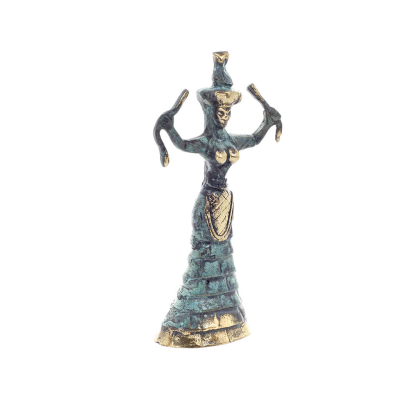 Snake Goddess, Fertility Goddess 19cm Bronze, Full Body Statue Bronze Ornament, Minoan Civilization, Ancient Greece Bronze 5 - g