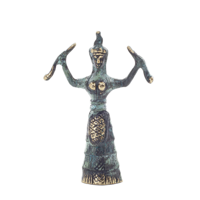 Snake Goddess, Fertility Goddess 13cm Bronze, Full Body Statue Bronze Ornament, Minoan Civilization, Ancient Greece Bronze 1 - g