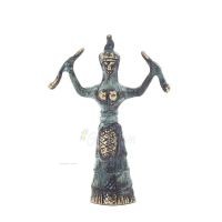 Snake Goddess, Fertility Goddess 13cm Bronze, Full Body Statue Bronze Ornament, Minoan Civilization, Ancient Greece Bronze 1 - g
