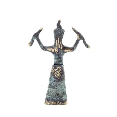 Snake Goddess, Fertility Goddess 13cm Brons, Helkroppsstaty Brons Ornament, Minoisk Civilisation, Antika Grekland Brons 4 - grif