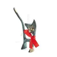 Katt, kattunge: Symbol för kvinnlighet, evighet och helvete 7x4 cm helkroppsstaty bronsprydnad Brons 5 - grifon.se 