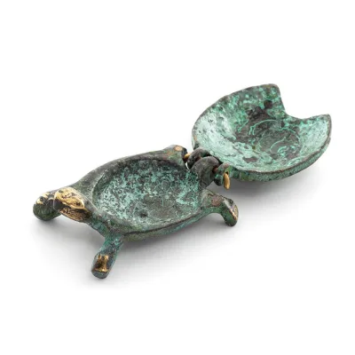 Sköldpadda 5x3 cm smyckeskrin, smyckeskrin, förvaringslåda, helkroppsstaty bronsprydnad Brons 6 - grifon.se 