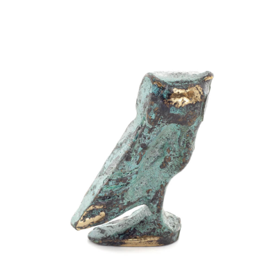 Uggla eller Glaucus: den heliga fÃ¥geln, symbol fÃ¶r visdom, fÃ¶rsiktighet, 6 cm helkroppsstaty Bronsdekoration Brons 3 - grifon.se