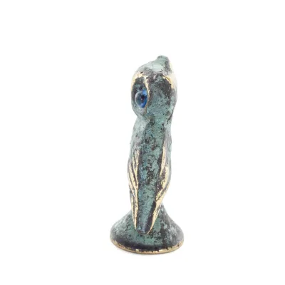 Uggla eller Glaucus: den heliga fågeln, symbol för visdom, försiktighet, platta 4,5x2cm Helkroppsstaty Bronsdekoration Brons 2 -