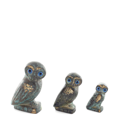 Owl or Glaucus: the sacred bird, symbol of wisdom, prudence, 5cm Full body statue Bronze decoration Bronze 6 - grifon.se 
