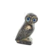 Uggla eller Glaucus: den heliga fågeln, symbol för visdom, försiktighet, 4,5 cm helkroppsstaty Bronsdekoration Brons 1 - grifon.