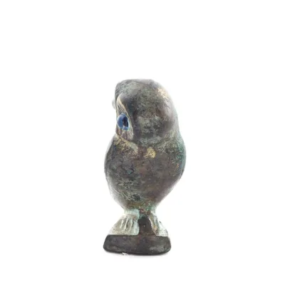 Uggla eller Glaucus: den heliga fågeln, symbol för visdom, försiktighet, 4,5 cm helkroppsstaty Bronsdekoration Brons 2 - grifon.