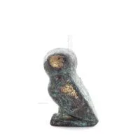 Uggla eller Glaucus: den heliga fågeln, symbol för visdom, försiktighet, 3 cm helkroppsstaty Bronsdekoration Brons 3 - grifon.se
