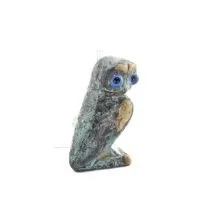 Uggla eller Glaucus: den heliga fågeln, symbol för visdom, försiktighet, 3 cm helkroppsstaty Bronsdekoration Brons 5 - grifon.se