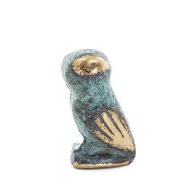 Owl or Glaucus: the sacred bird, symbol of wisdom, prudence, 2.5x1.5cm Full body statue Bronze decoration Bronze 3 - grifon.se 