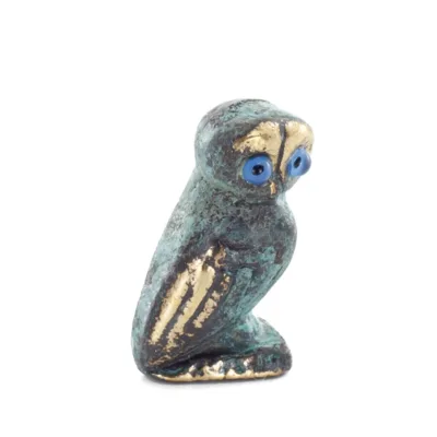 Owl or Glaucus: the sacred bird, symbol of wisdom, prudence, 2.5x1.5cm Full body statue Bronze decoration Bronze 5 - grifon.se 