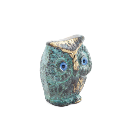 Owl or Glaucus: the sacred bird, symbol of wisdom, prudence, Owl a 4.5x4cm Full body statue Bronze decoration Bronze 5 - grifon.