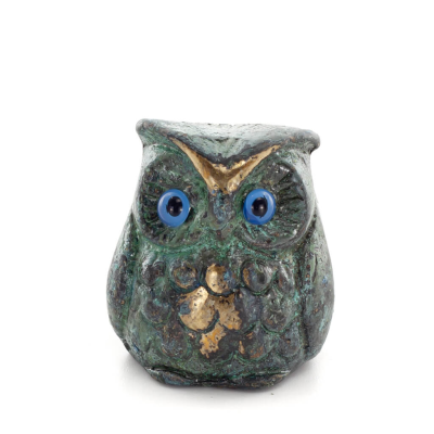 Owl or Glaucus: the sacred bird, symbol of wisdom, prudence, small 4x3cm Full body statue Bronze decoration Bronze 1 - grifon.se