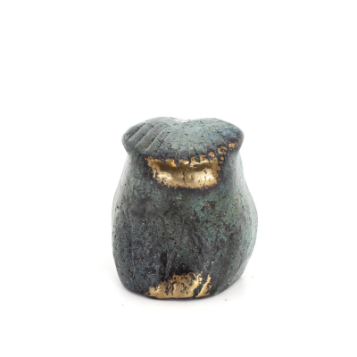 Uggla eller Glaucus: den heliga fÃ¥geln, symbol fÃ¶r visdom, fÃ¶rsiktighet, liten 4x3 cm helkroppsstaty Bronsdekoration Brons 3 - g