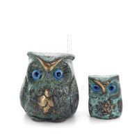 Owl or Glaucus: the sacred bird, symbol of wisdom, prudence, small 4x3cm Full body statue Bronze decoration Bronze 6 - grifon.se