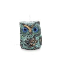 Owl or Glaucus: the sacred bird, symbol of wisdom, prudence, mini 2.5x2cm Full body statue Bronze decorative Bronze 1 - grifon.s