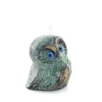 Uggla eller Glaucus: den heliga fågeln, symbol för visdom, försiktighet, liten 4x3 cm helkroppsstaty Bronsdekoration Brons 5 - g