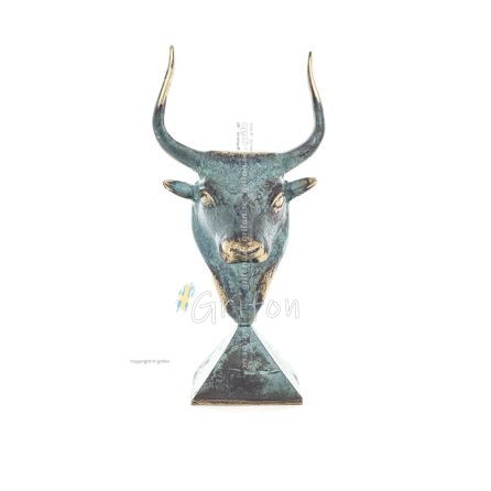 Minotaur: Drottning Pasiphaes son, tjurhuvud, tjurhuvud 20 cm byst, dekorativ staty, minoisk civilisation Brons 1 - grifon.se