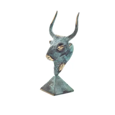 Minotaur: Drottning Pasiphaes son, tjurhuvud, tjurhuvud 20 cm byst, dekorativ staty, minoisk civilisation Brons 2 - grifon.se 