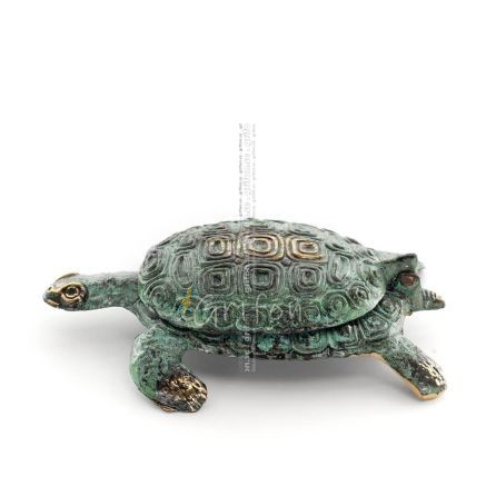 Turtle in ashtray with lid 12x9.7cm Ashtray, Brass decoration Bronze 1 - grifon.se