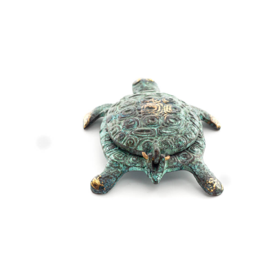 Turtle in an ashtray with a lid 8x6cm Ashtray Bronze 2 - grifon.se 