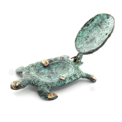 Turtle in an ashtray with a lid 8x6cm Ashtray Bronze 6 - grifon.se 