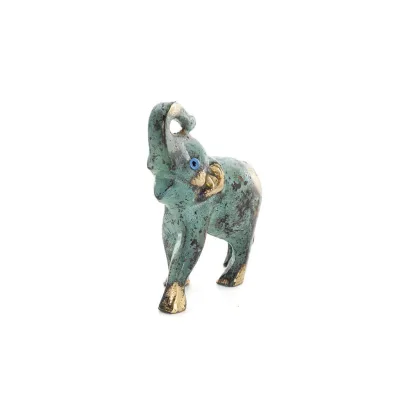 Elefant: symbol för styrka, skydd, visdom och lycka 9x8cm helkroppsstaty Brons Ornament Brons 2 - grifon.se 